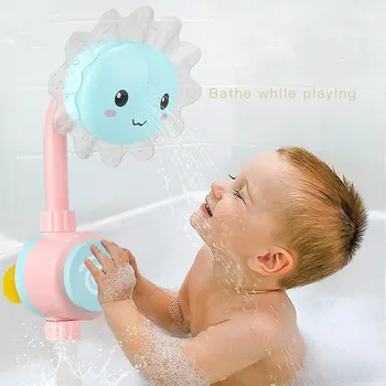 

New Sunflower Bathtub Showers Baby Bath Toy Bathing Spouts Suckers Folding Spray Faucet Play Bathroom Water Toys for Children