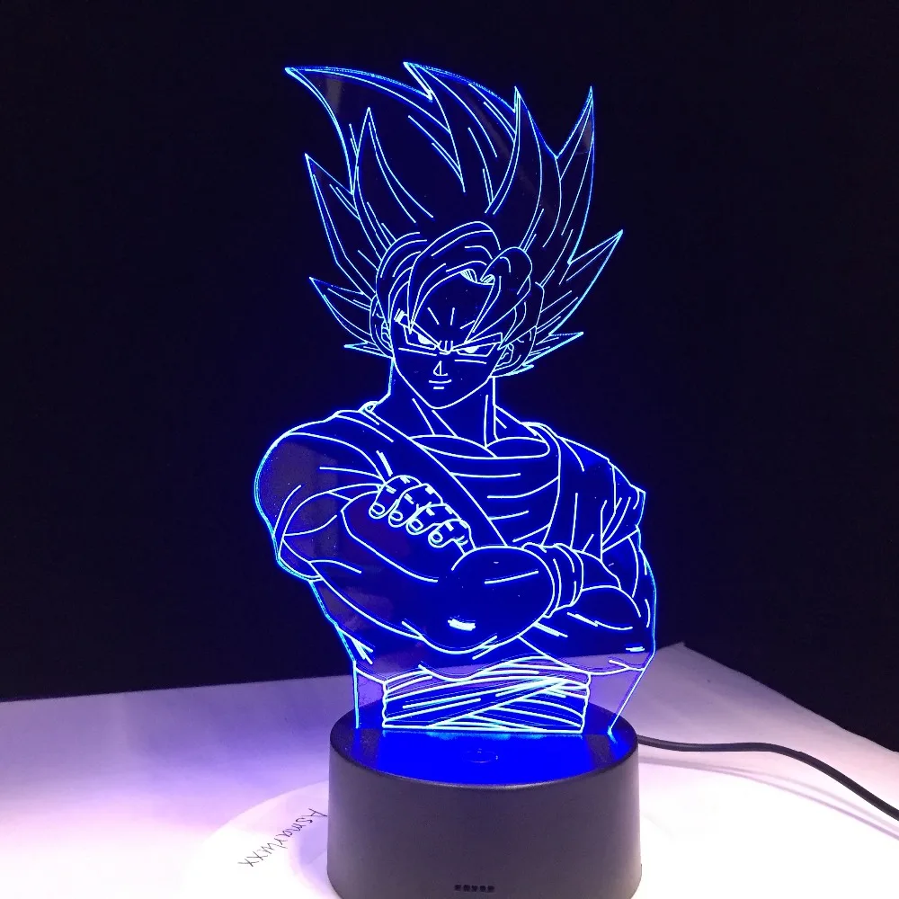 Para niños Dragon Ball Z Vegeta Super Saiyan Led luz lámpara Super Son Goku Led mesa escritorio lámpara Luces Navidad con Touch/Remote