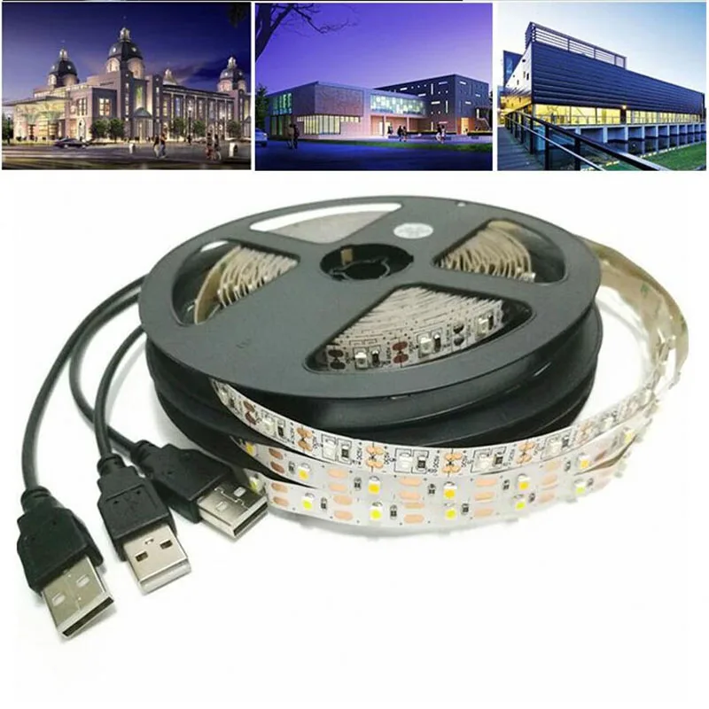 

DC 5V LED Strip 3Key USB Cable Power Flexible Light Lamp 50CM 1M 2M 3M 4M 5M SMD 2835 Desk Screen Tape TV Background Lighting