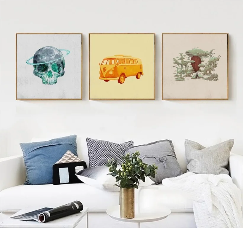Northern Europe abstract paintings decorative for restaurant unframed 3 pieces | Дом и сад