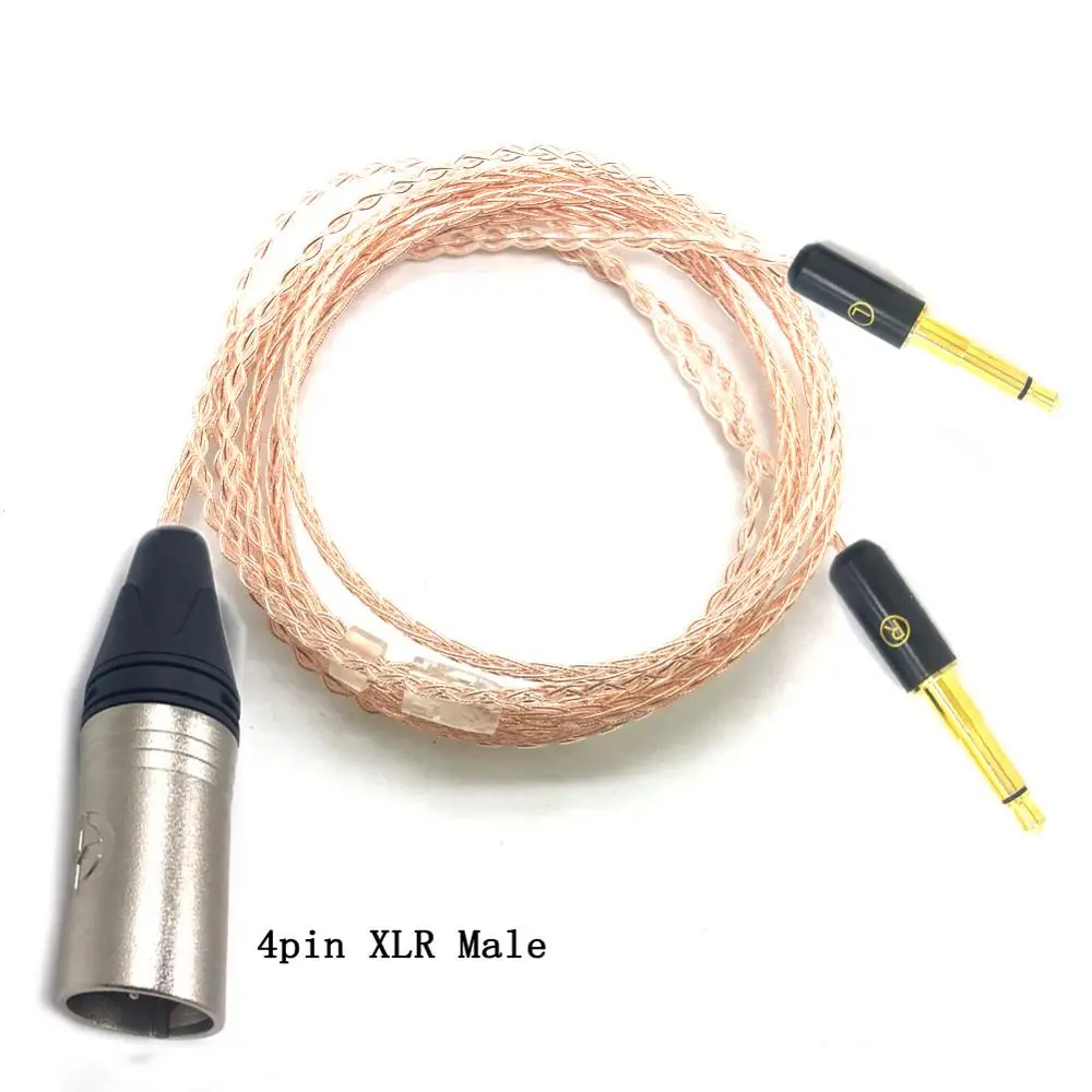 Free Shipping Haldane 8cores Replacement Headphones Cable Audio Upgrade Cable For Meze 99 Classics Focal Elear Headphones