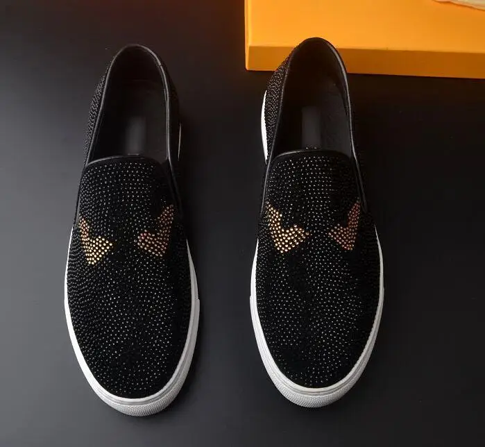 

2016 New Design Rhinestone Men Shoes Black Monsters Wedding Party Shoes Men
