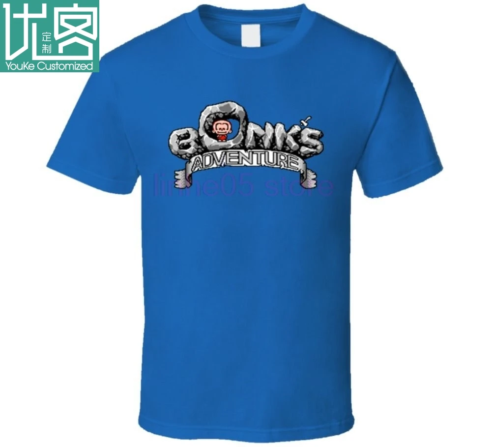 Bonks Adventure Ретро видеоигра Футболка 100% хлопок футболки брендовая одежда футболки новые 2019 модные популярные креативные