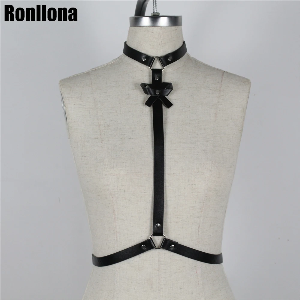 Leather Bow Belts Lingerie Adjustable Belt Body Straps For Female Erotic Porno Waistband Suspenders Harness Flirting Underwear