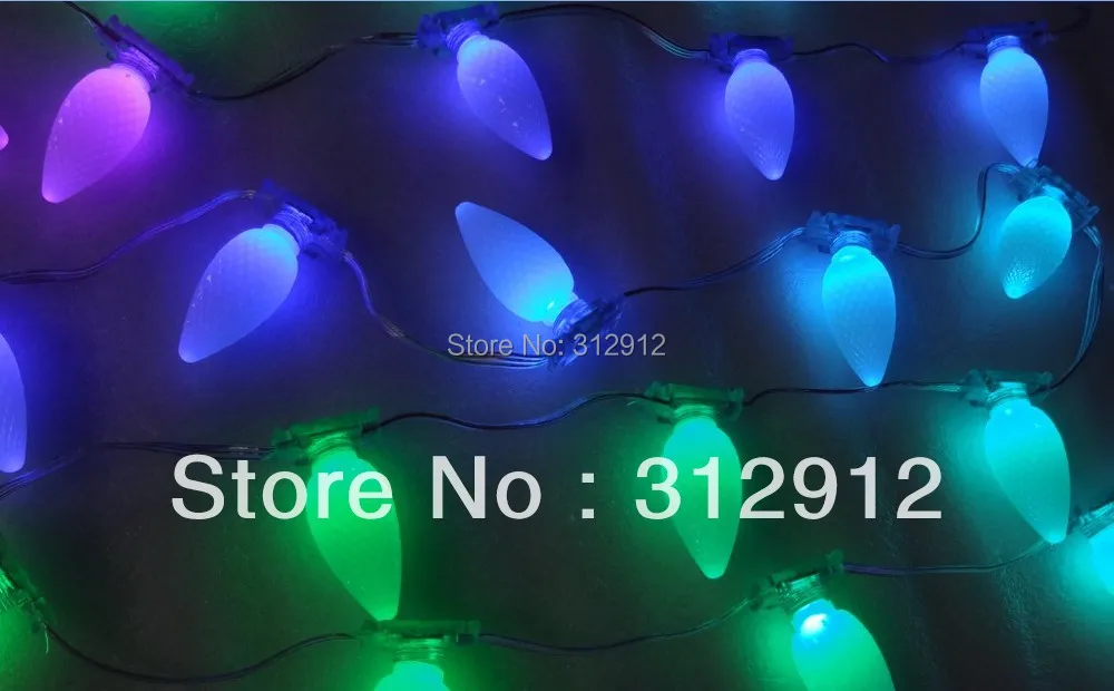 

100pcs DC12V WS2811 LED C9 pixel node,with faceted White C9 cover together