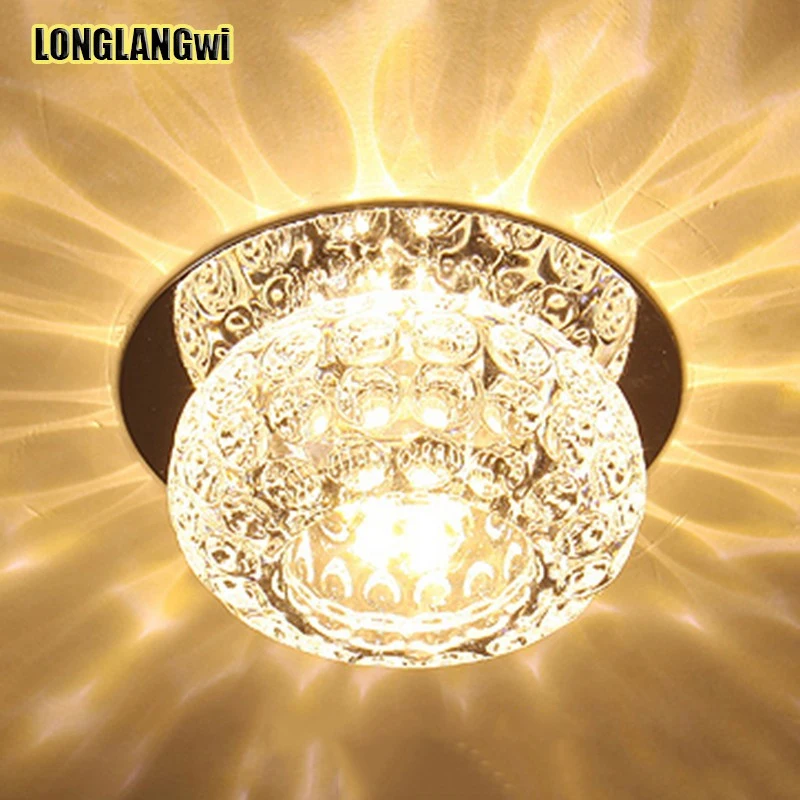 

3W/5W Corridor Mirror Ceiling Lamp Aisle Veranda Lighting Down Crystal Mordern Surface Mounted LED Ceiling Lights Luces de techo