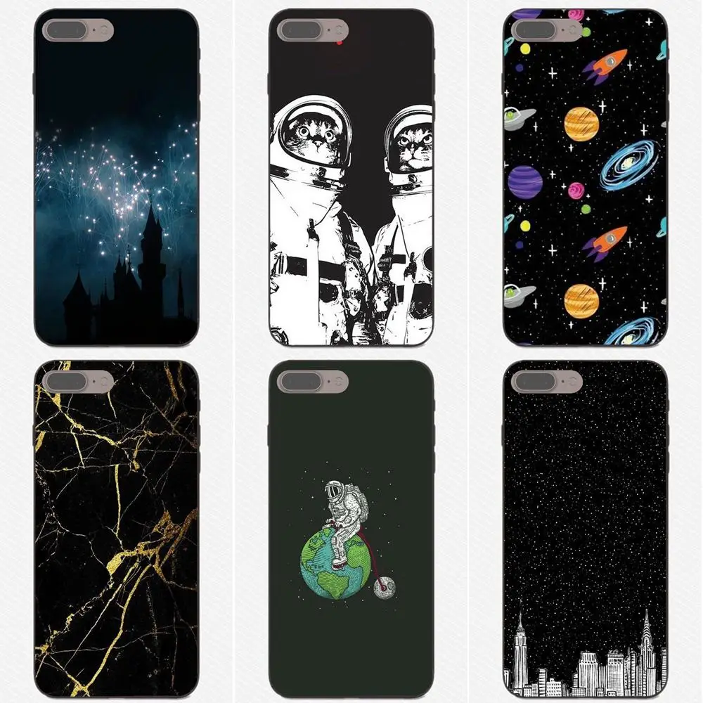 

Soft TPU Cell Phone Case Cover For Samsung Galaxy A3 A5 A6 A6s A7 A8 A9 Star Plus 2016 2017 2018 Cute Space The Cat