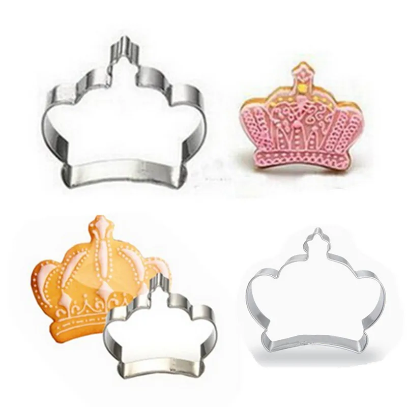 1PC/Lot Crown Cookie Cutter 6.5x 7cm Stainless Steel For Cake Cupcake Biscuit Fruit Kitchen Fondant Baking Tools | Дом и сад