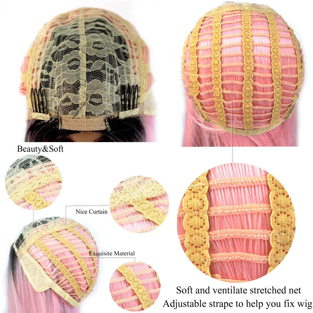 Мисс парик розовый Омбре черный блонд синий серый парик длинные прямые волосы короткие парики 230 г для черных женщин синтетические парики