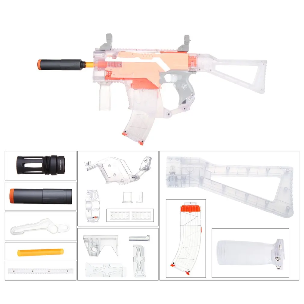 

WORKER Exquisite High Strength Plastic MOD Clear Kriss Vector Imitation Kit 12 Items for Nerf STRYFE Modify DIY Toy Guns Parts