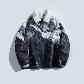 Фото - 2019 Summer New Korean Retro Original Snow Mountain Japanese Cotton Pocket Graffiti Printing Men's Casual Jacket M-XL 330 cross mountain носки 1 xl 46 49