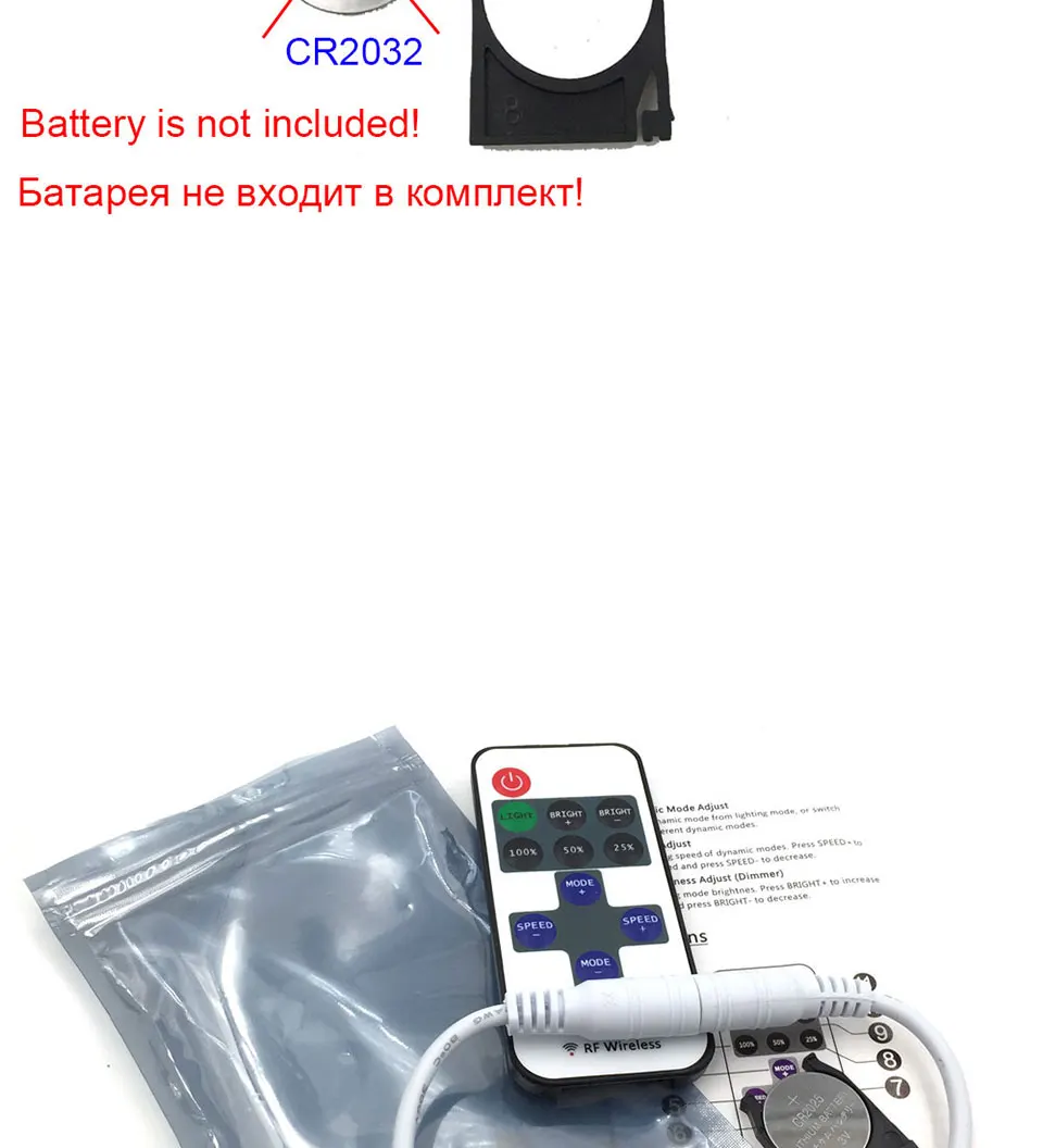 5-24V Mini RF Wirleless LED Controller 5V 12V 24V Dimmer for LED Strip Lamp Bulb Lights Dimming DC Wire Connector Remote Control (8)