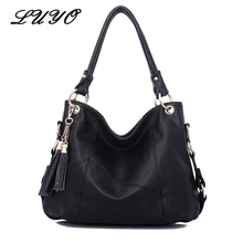 LUYO женские кожаные сумки с кисточками, женские высококачественные сумки-мессенджеры, дизайнерская сумка через плечо для женщин, тоут на плечо с верхней ручкой