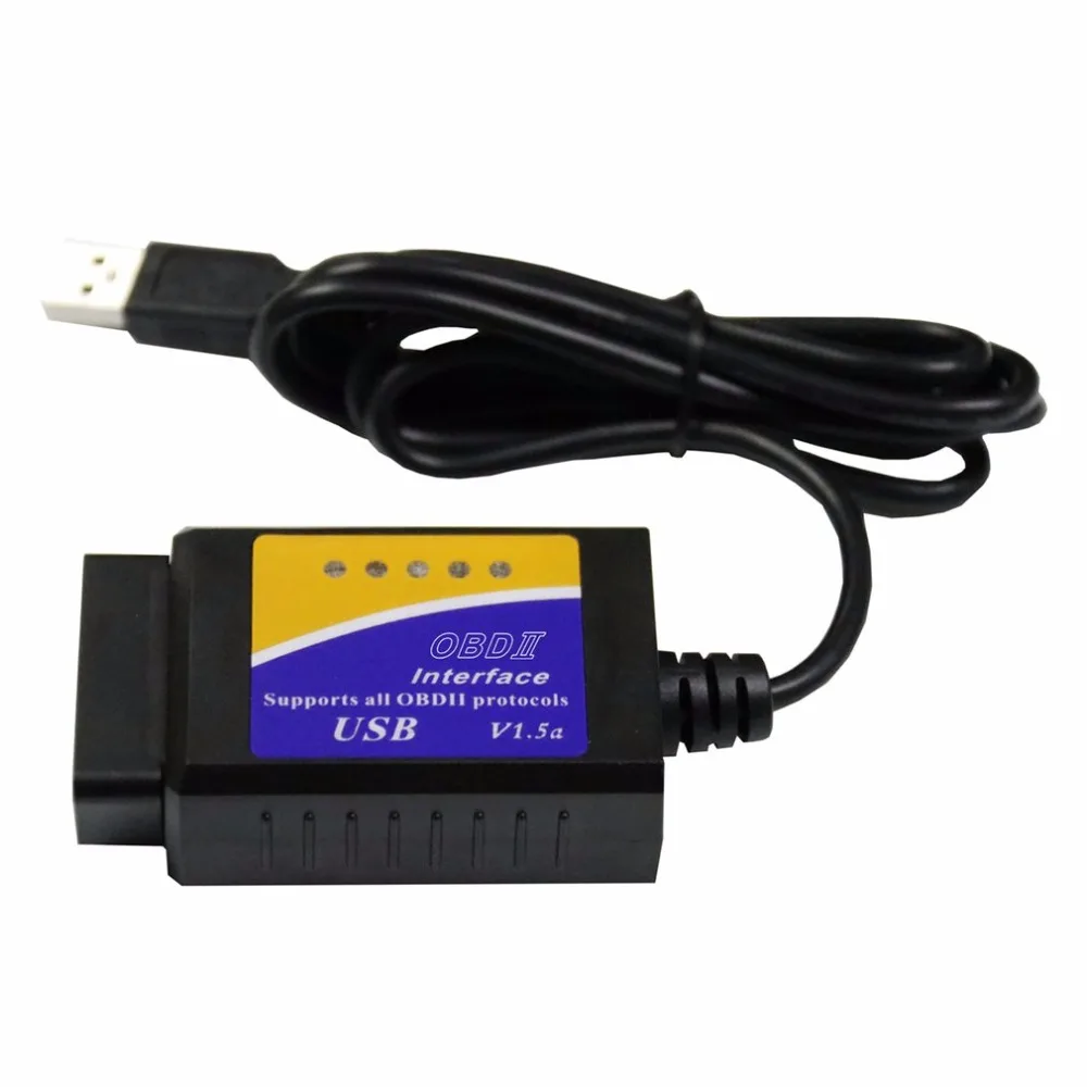 ELM327 USB OBD2 автомобильный диагностический инструмент ELM 327 V1.5 USB интерфейс OBDII CAN-BUS сканер Горячая распродажа