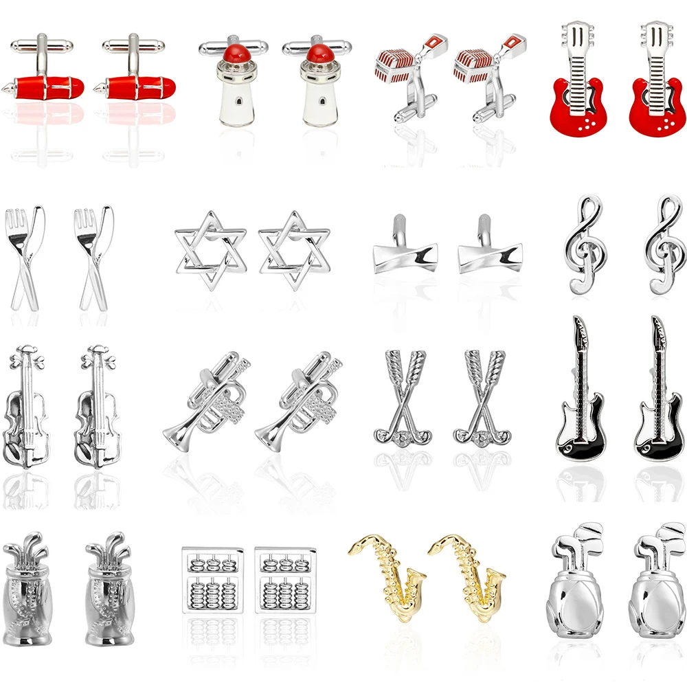 

High Quality Fashion Musician Cufflinks sax Piano music designs copper material men cufflinks whoelsale&retail