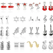 De alta Qualidade Da Moda Abotoaduras de Músico sax música de Piano designs homens material de cobre abotoaduras whoelsale & retail(China)