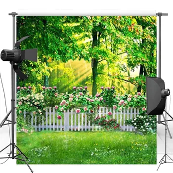 

Flower Garden Vinyl Cloth Photography Background For Wedding Lawn New Fabric Flannel Backdrops for Children photo studio CM4360