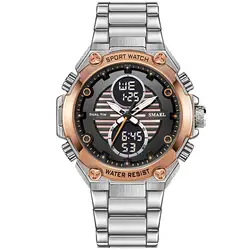 Лучший бренд класса люкс Smael наручные часы модные спортивные Военная Униформа часы для мужчин светодиодный стробоскоп для автомобильной