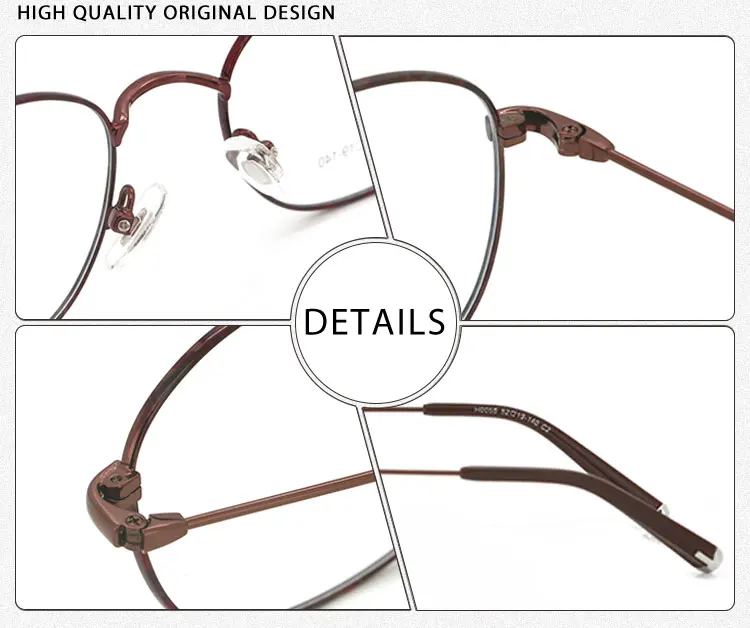 Red Copper Frame Glasses Female AMANKEI Classical Square Myopic Glasses Eyewear Solid Clear Frame Glasses Women H0055 (3)
