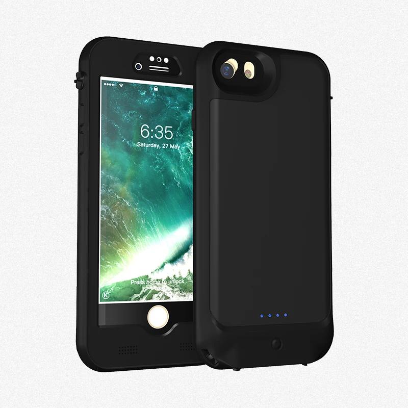 Goedkoop Voor iPhone 6 6 s 7 Wterproof case Ultra Dunne 3000 mAh Power Bank waterdicht Case Acculader Cover IP68 Voor iPhone7 Case