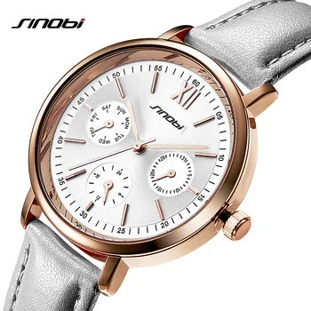 

SINOBI Luxury Women Quartz Watch Casual Leather Strap Female Waterproof Clock Woman Fashion Dress Ladies Wrist Watch reloj mujer