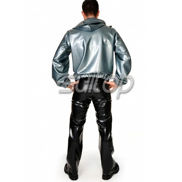 Женский резиновый свитер с капюшоном|jacket coat|latex jacketrubber coat |