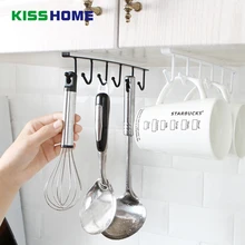Kitchen Storage Rack Cupboard Hanging Coffee Cup Organizer Closet Clothes Shelf Hanger Wardrobe Glass Mug Holder with 6 Hooks Kitchen Storage Rack Cupboard Hanging Coffee Cup Organizer Closet Clothes Shelf Hanger Wardrobe Glass Mug Holder with 6 Hooks