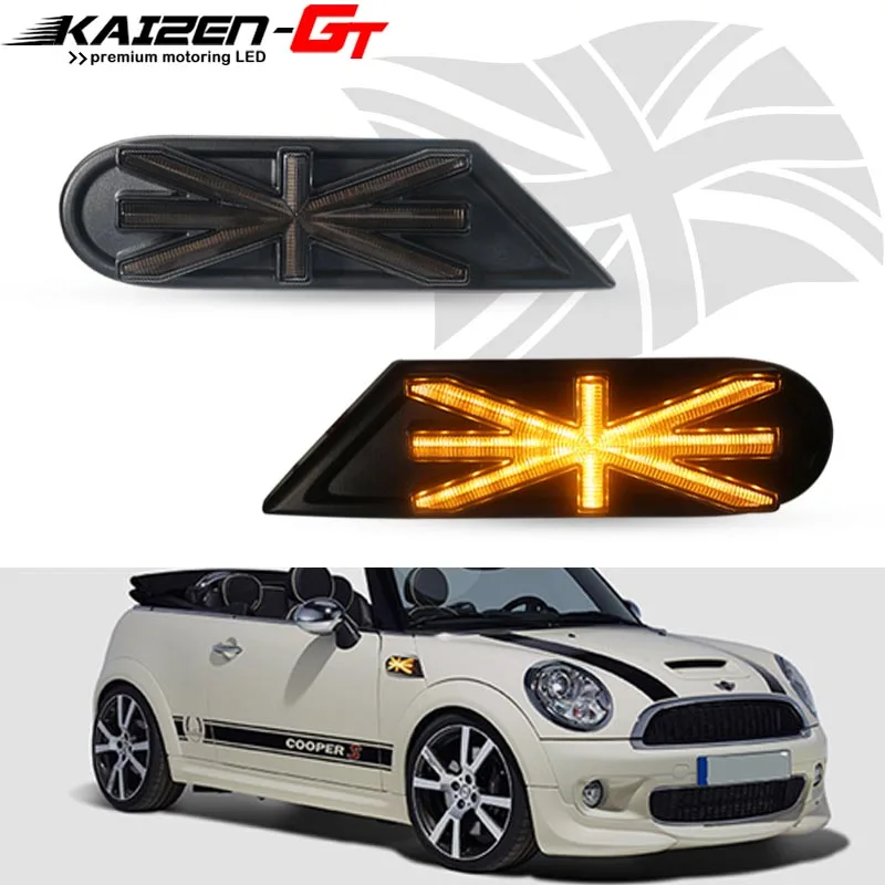 

Error Free Car LED Side Marker Light Amber yellow Dynamic Blinking Turn Signal Light For MINI Cooper R55 R56 R57 R58 R59 Canbus