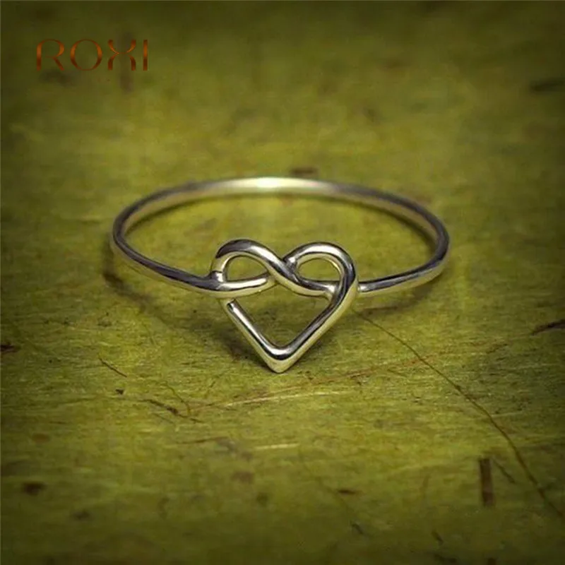 Fashion Silver Color Heart Shaped Wedding Engagement Ring for Woman Lover Couple Anel Simple Thin Ring Jewelry Dropshipping Z4