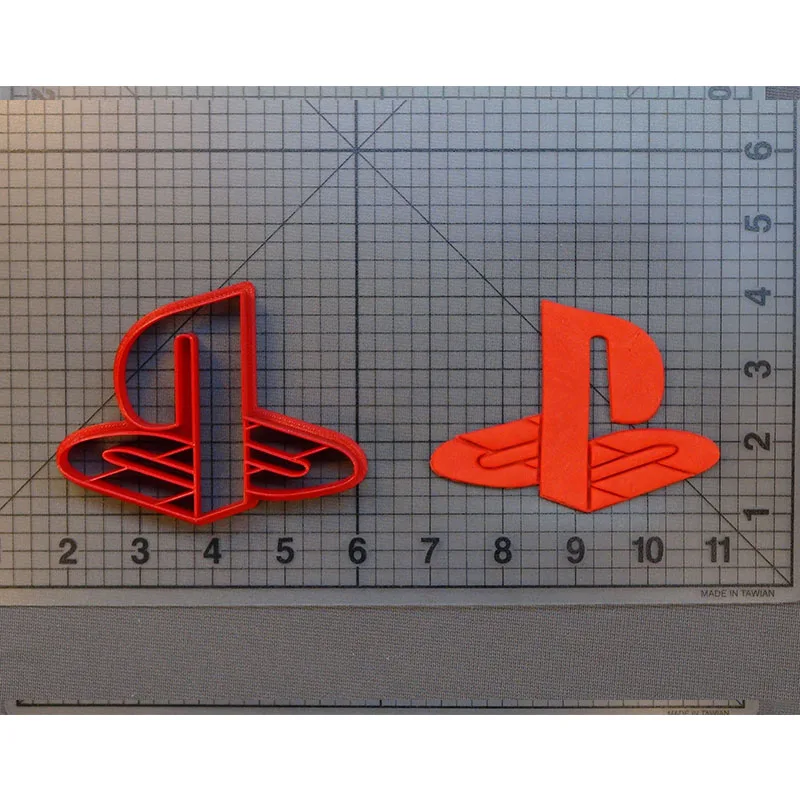Playstation Logo формочка для печенья на заказ с 3D принтом помадка для кекса инструменты для украшения торта cortadores de Fondant - Цвет: Playstation 4 inch
