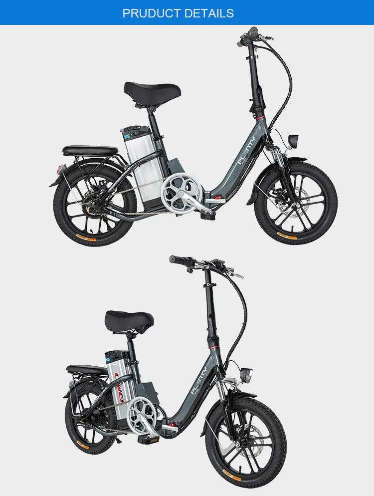 Flash Deal 16inch electric bicycle 48V15AH 350w motor Urban smart electric bicycle Double power female and small fold ebike  speed 25-40km 12