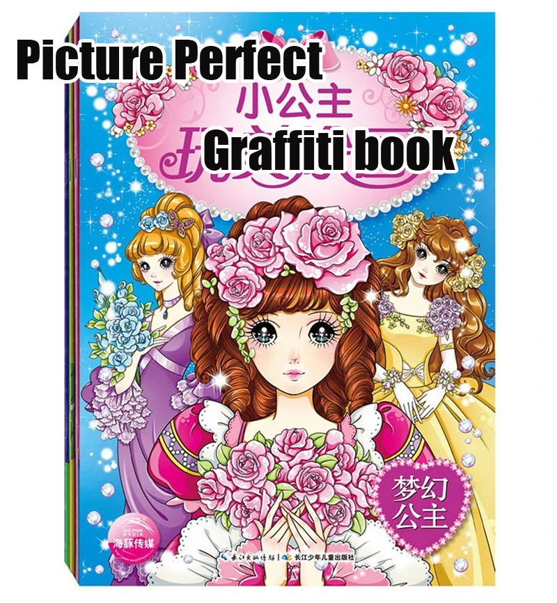 cartoon princess graffiti book color pencil painting techniques children drawing coloring books 4 booksset - Children Drawing Books cartoon princess graffiti book color pencil painting techniques children drawing coloring books 4 booksset - Children Drawing Books