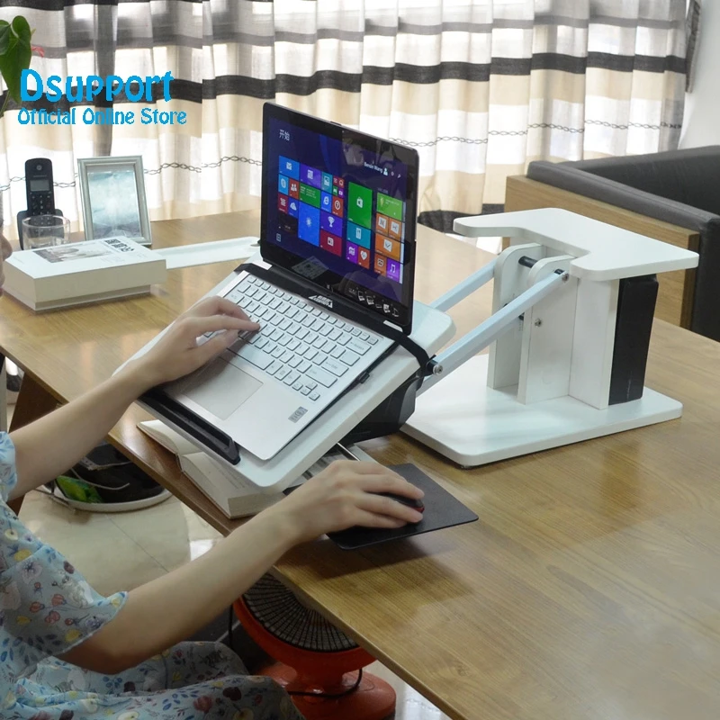 Kesrer 03 كامل الحركة مكتب للحاسوب شخصي الناهض + لوحة الماوس الشحن رفع مريح الجلوس الوقوف Lapdesk سطح المكتب/السرير/أريكة دفتر الجدول