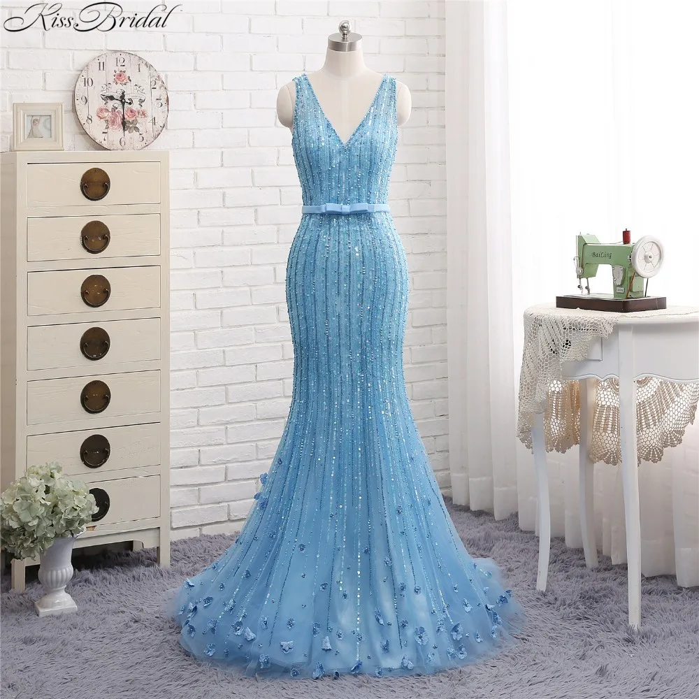 light blue couture gown