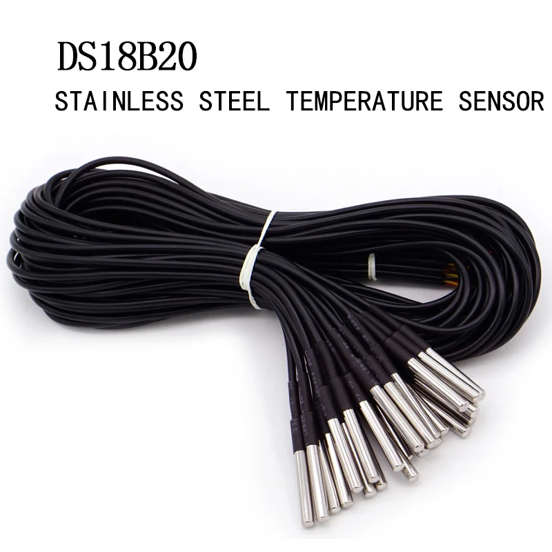 

1PCS DS1820 Stainless steel package Waterproof DS18b20 temperature probe temperature transducer temperature sensor