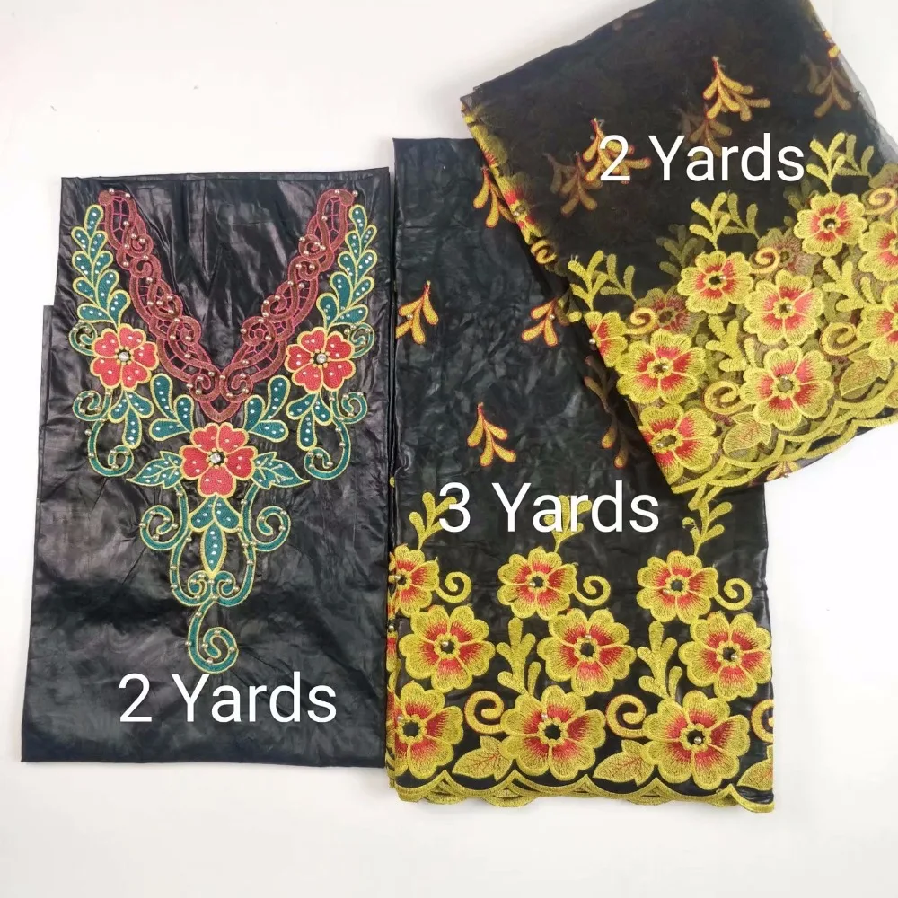 

high quality 2019 bazin riche with Embroidered lace beaded african fabric for women