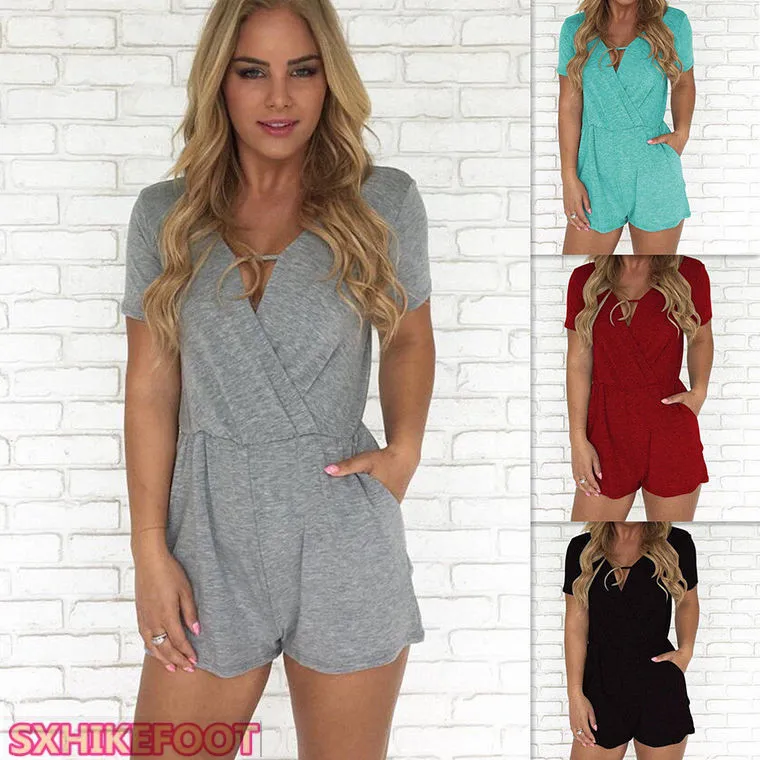 

SXHIKEFOOT!!! Explosion models Women Loose Short-sleeved jumpsuit