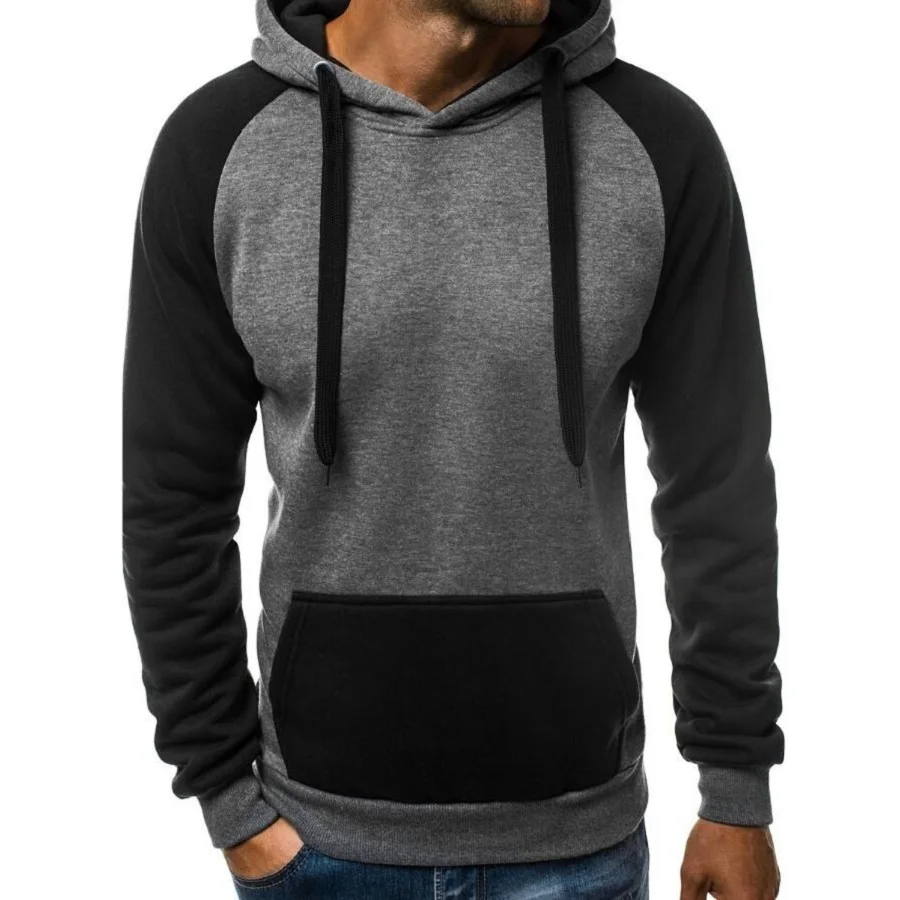 

Hoodie Men 2018 Autumn Fashion Casual Patchwork Hoodies Men Hooded Sweatshirt Slim Fit Pullover Hoody Leisure Jacket Tracksuits