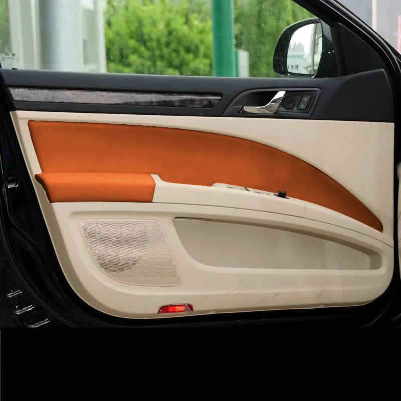 Us 41 55 Customzied Color Microfibre Leather Interior Door Panel Armrest Cover For Skoda Superb 8pcs Set Ab263 In Interior Mouldings From