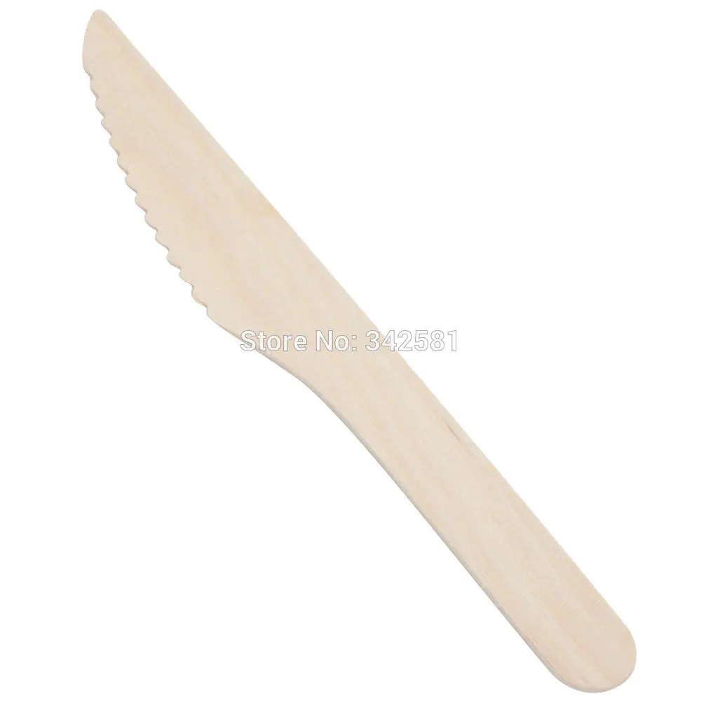 500 Wooden Knives Eco Friendly Disposable Wedding Party Knife 14cm