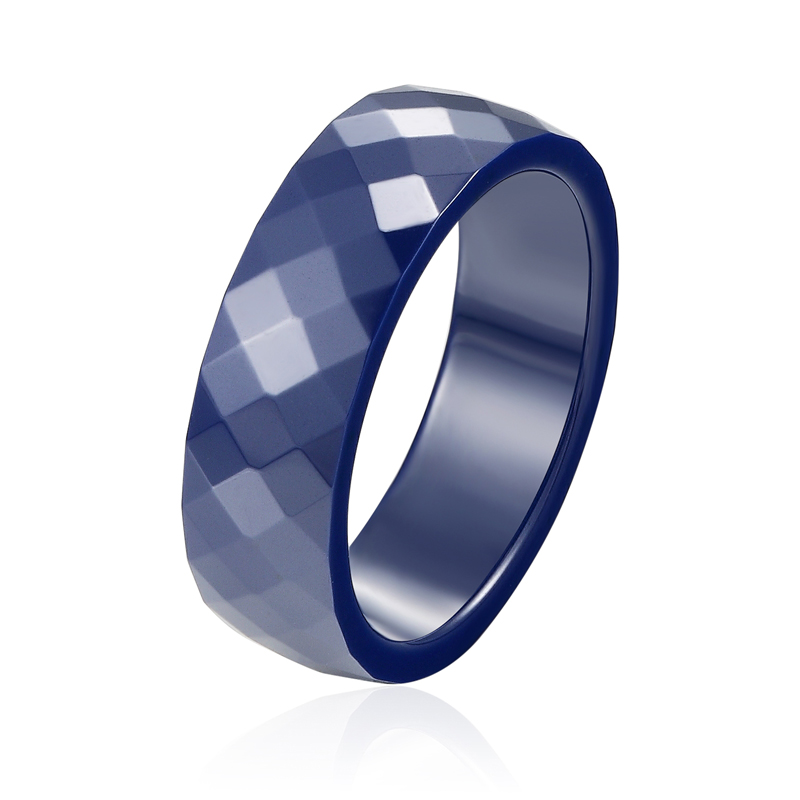Top Quality Personality Dark Blue And Black Multi-Faceted Ceramic Rings Men Women New Fashion Jewelry Ring Gift Wholesale