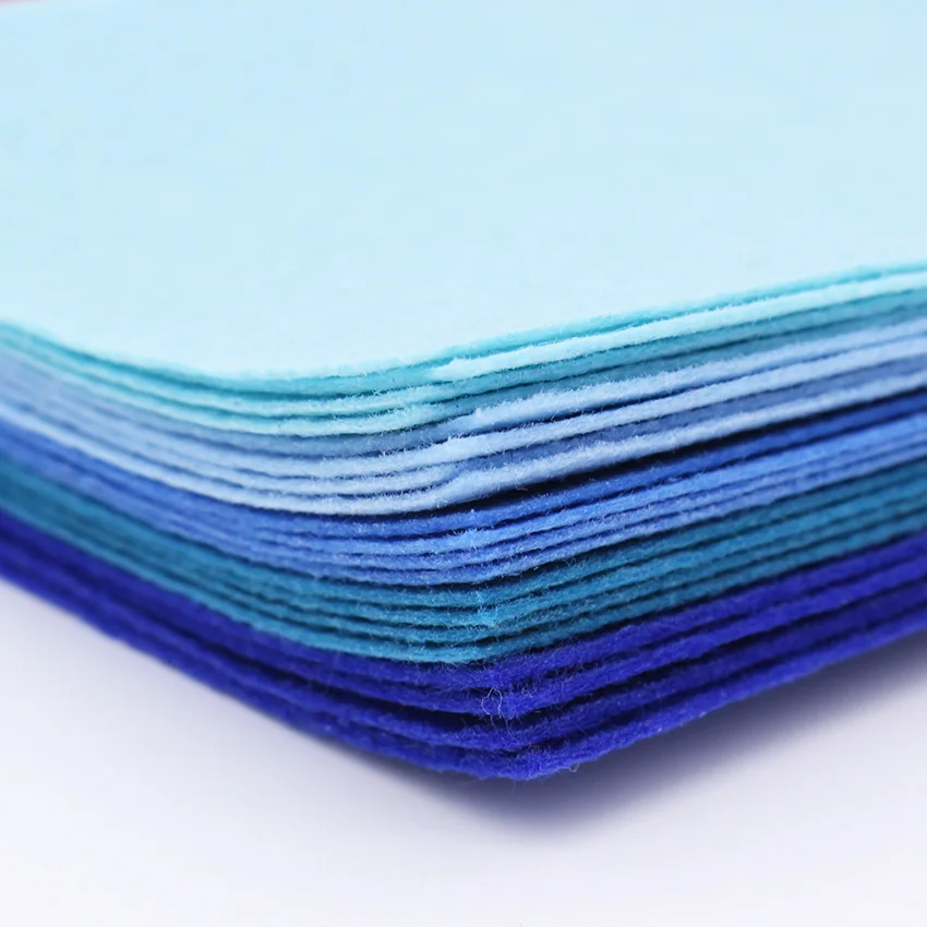 

CMCYILING 40 pcs Blue Felt Cloth 1mm Hard Felt Fabric Needlework DiyNeedle Sewing Handmade Fieltro Feltro Entretela A6