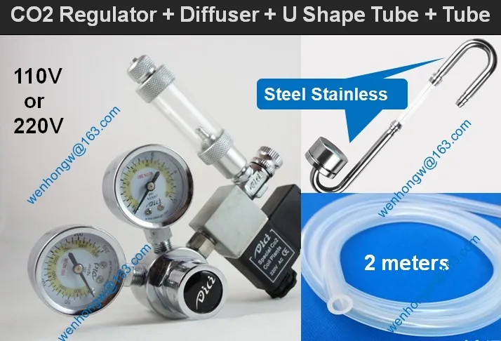 Аквариум dici Профессиональный двухступенчатый CO2 регуляторы давления с регулятор для аквариума и соленоида, диффузор, 22 мм, W21.8