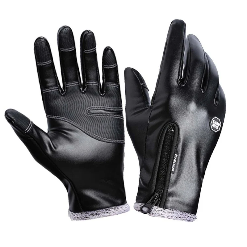 

Outdoor Sports Winter Bicycle Bike Cycling Gloves Simulated Leather Waterproof Soft Warm Gloves Touch Screen MTB Mittens For Men