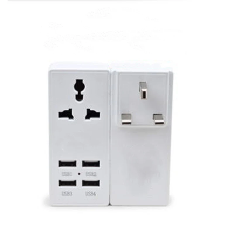 Универсальный адаптер зарядного устройства для путешествий 4 USB по всему миру