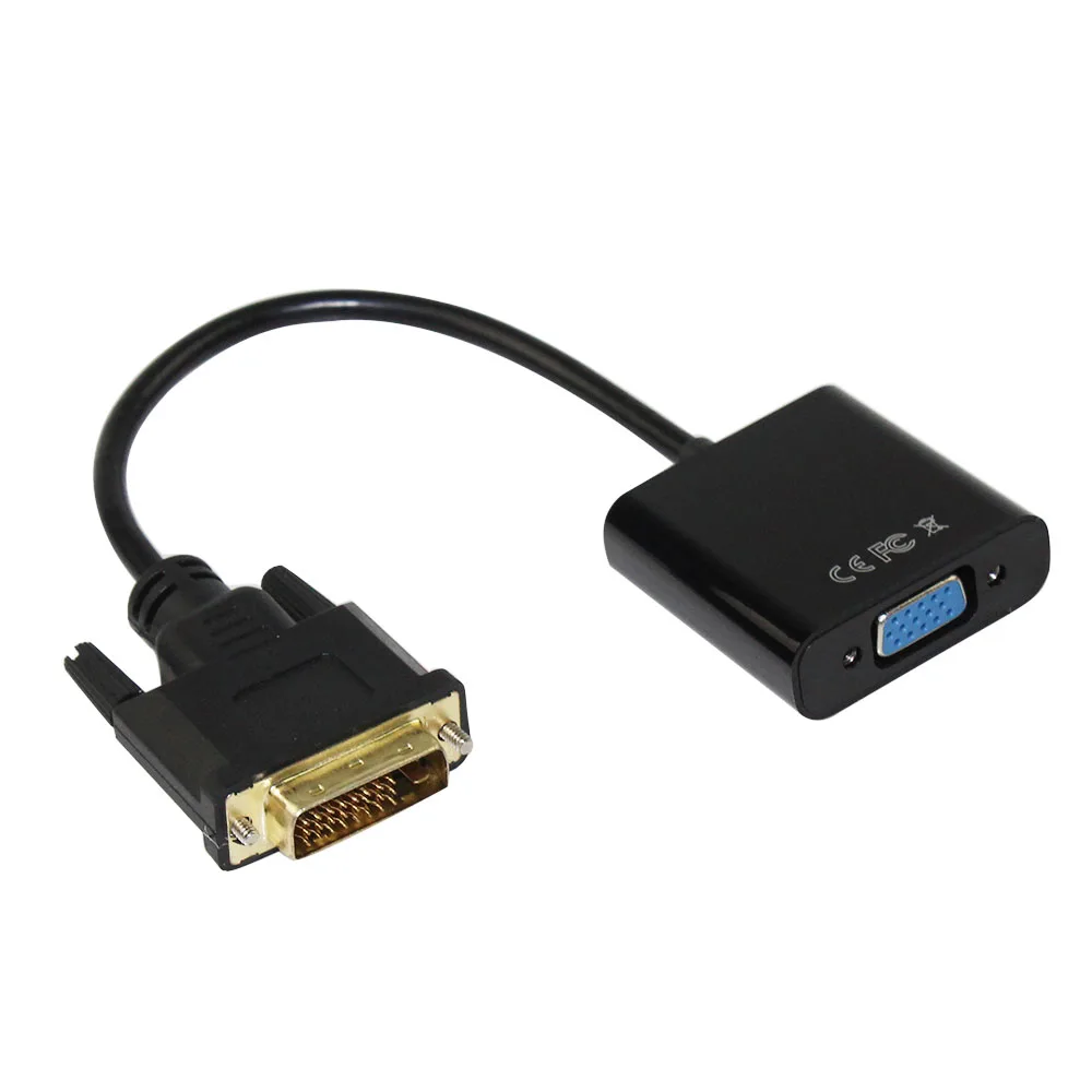 

DVI to VGA Adapter 1080P DVI I Male to VGA Female Active DVI-D Link 24+1 male to VGA FeMale M/F Video Cable Adapter Converter