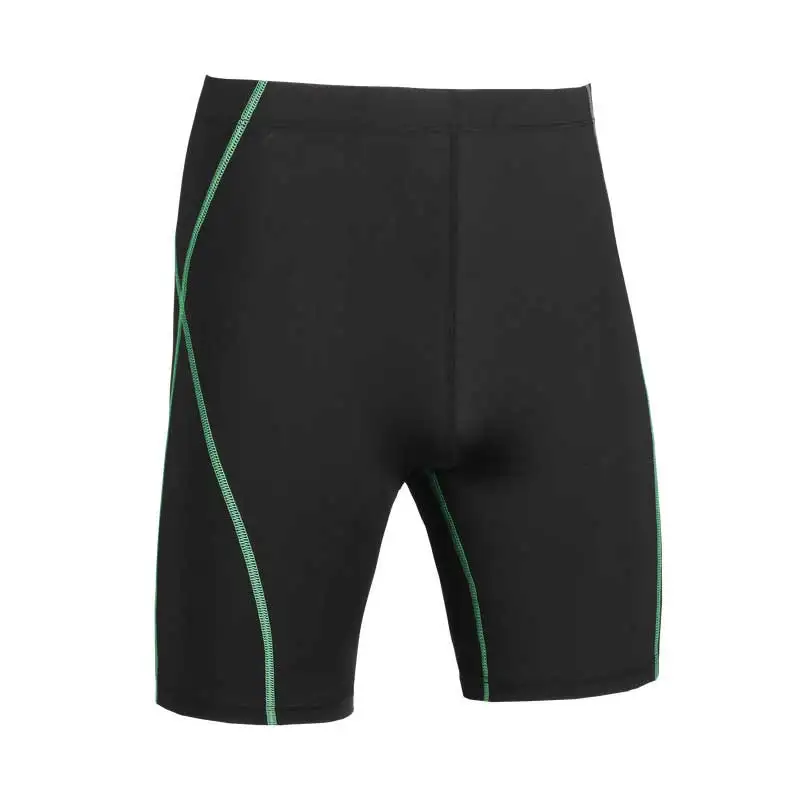 Мужские быстросохнущие леггинсы для фитнеса Crossfit мужские шорты Футбол под прикрытием компрессионная одежда для бега колготки шорты для бега MA41 - Цвет: green line