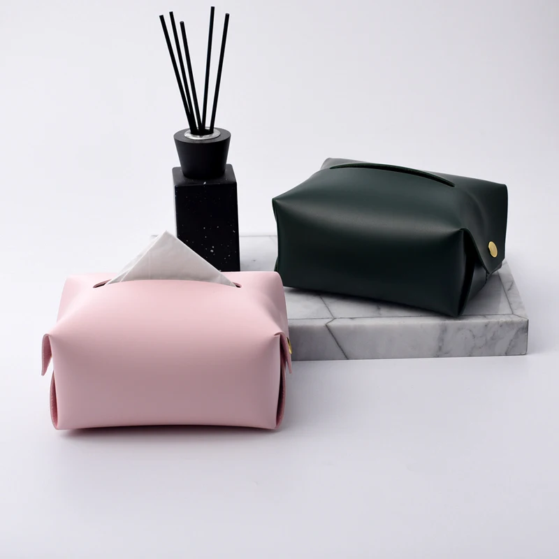 

Chic Europe Ins Rectangle Leatherwear Tissue Box Household Take Napkin Holder Car Paper Container Case Pouch Home Decoration 1pc