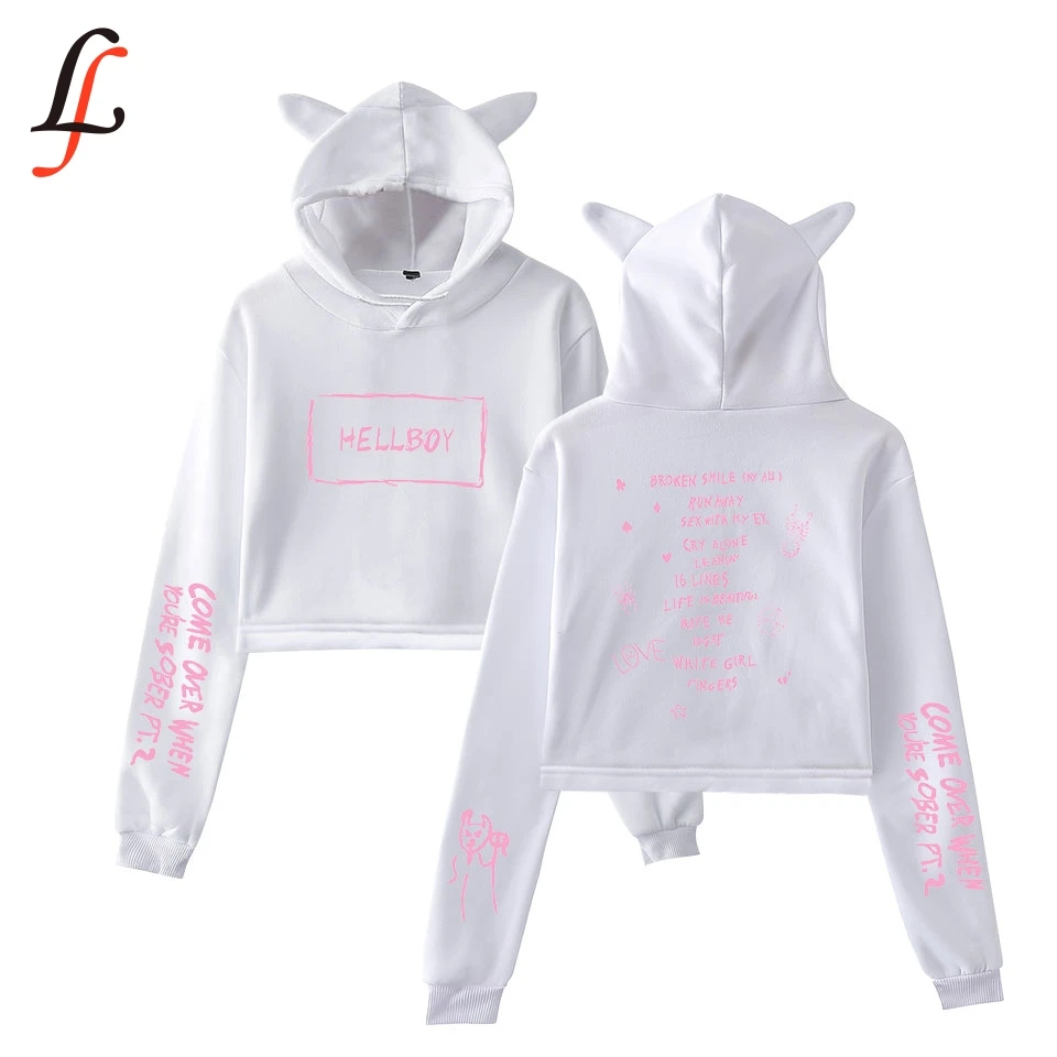Lil открытым Harajuku кошачьими ушками кепки пикантные толстовки тенденции моды