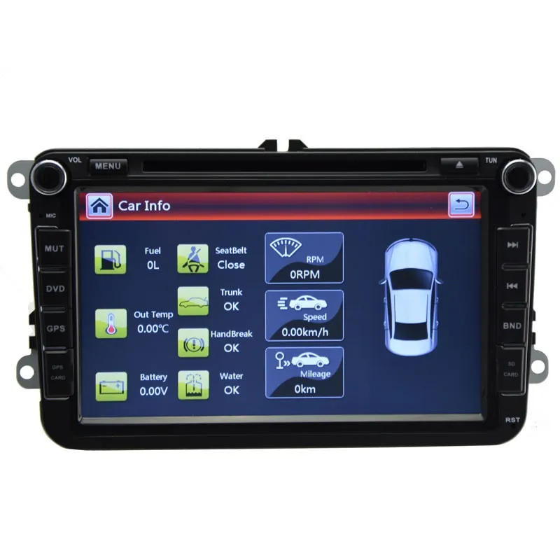 2 Din 8 дюймов dvd-плеер автомобиля для VW/POLO/Jetta/PASSAT/Golf/Skoda/Octavia/SEAT/LEON с радио gps навигационное Зеркало Ссылка Ipod RDS